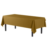 Gold Plastic Table Covers | 48 Count